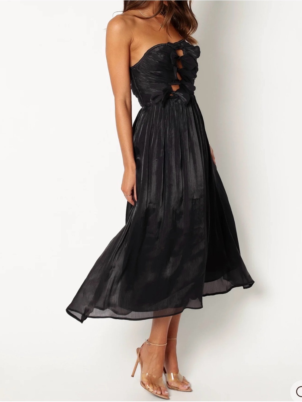 NWOT Petal & Pup Mila Strapless Dress in Black Size S